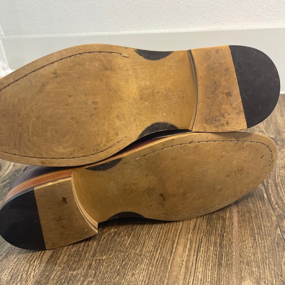 Joseph Abboud Owings Burgundy Leather Cap Toe Oxford Dress Shoes Mens 11.5 - Picture 9 of 9